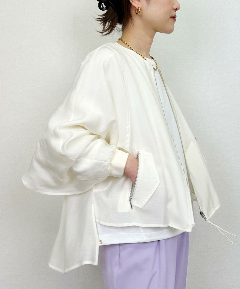 model：H164　着用サイズ：M　オフホワイト