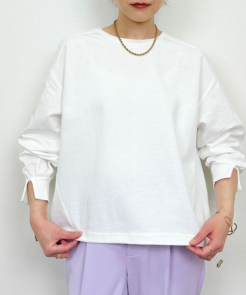 model：H164　着用サイズ：M　オフホワイト