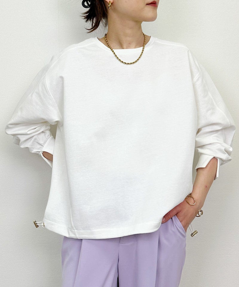 model：H164　着用サイズ：M　オフホワイト