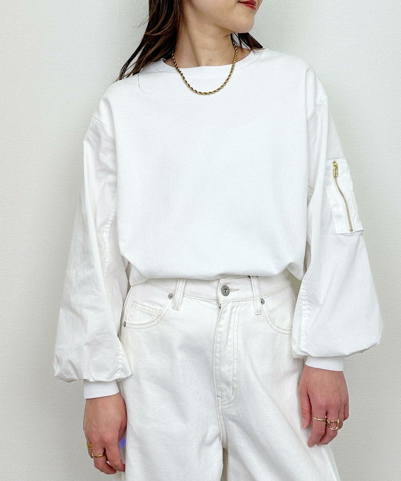 model：H164　着用サイズ：M　オフホワイト