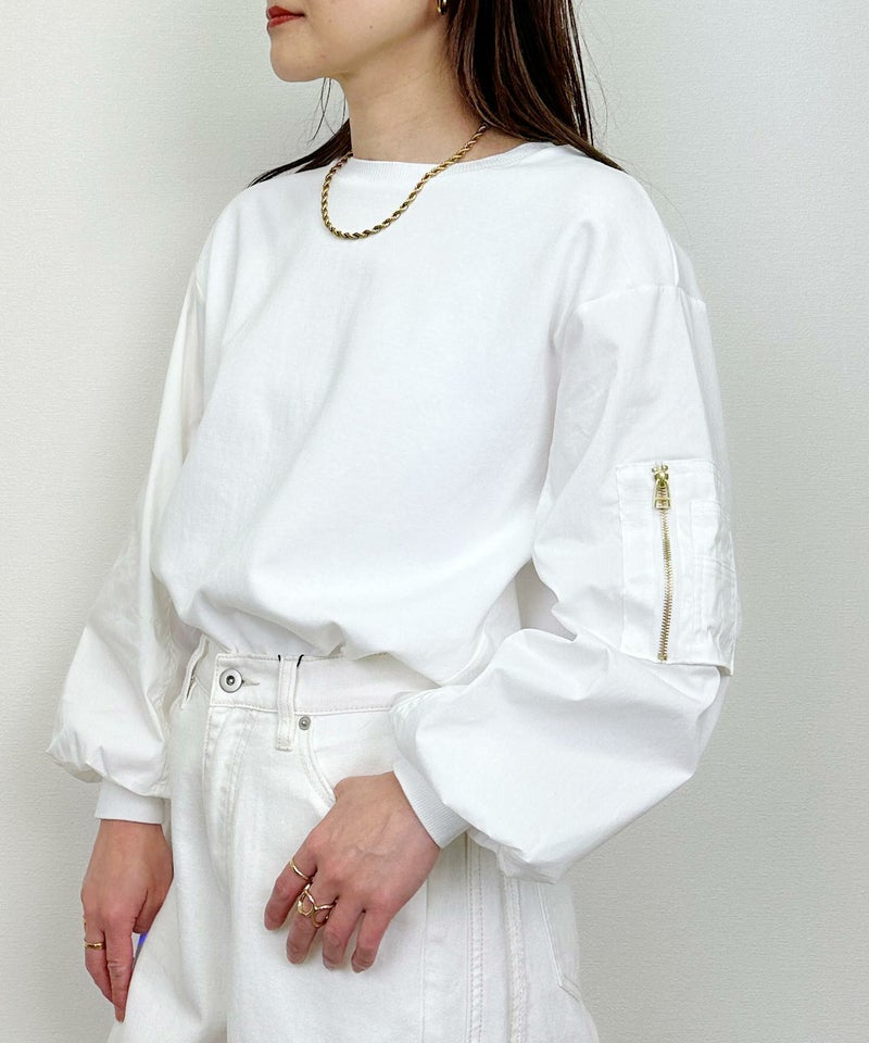 model：H164　着用サイズ：M　オフホワイト