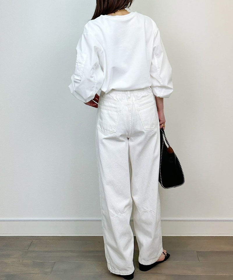 model：H164　着用サイズ：M　オフホワイト