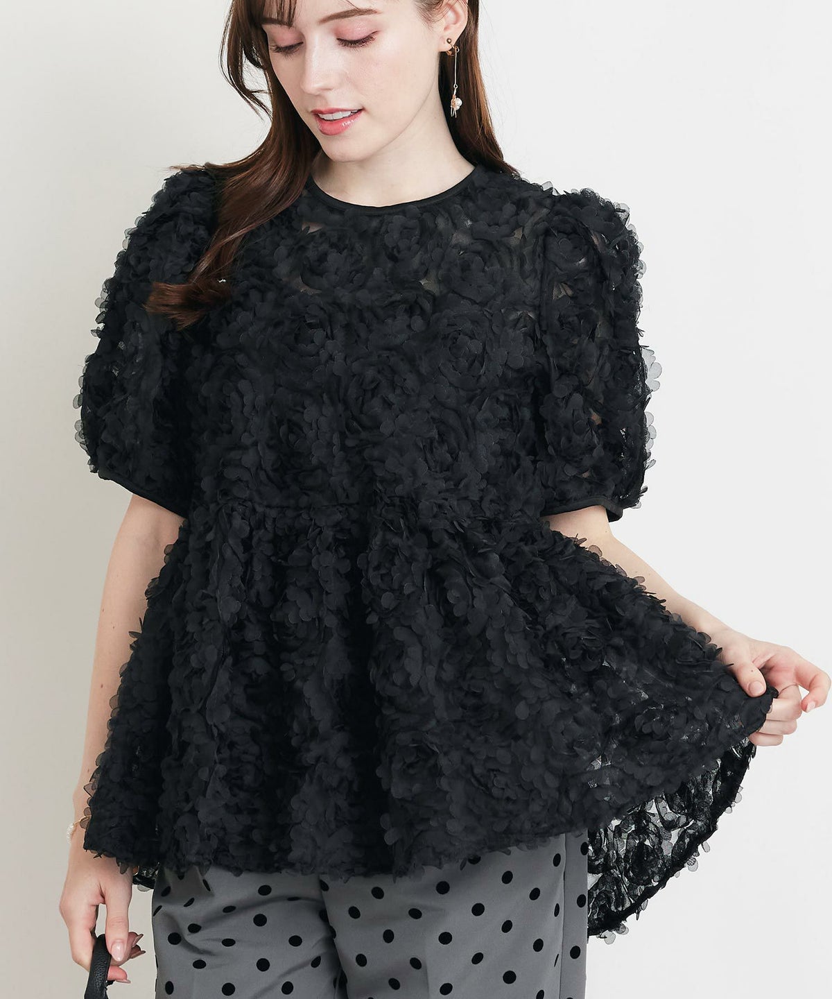 model：H160　着用サイズ：M　ブラック