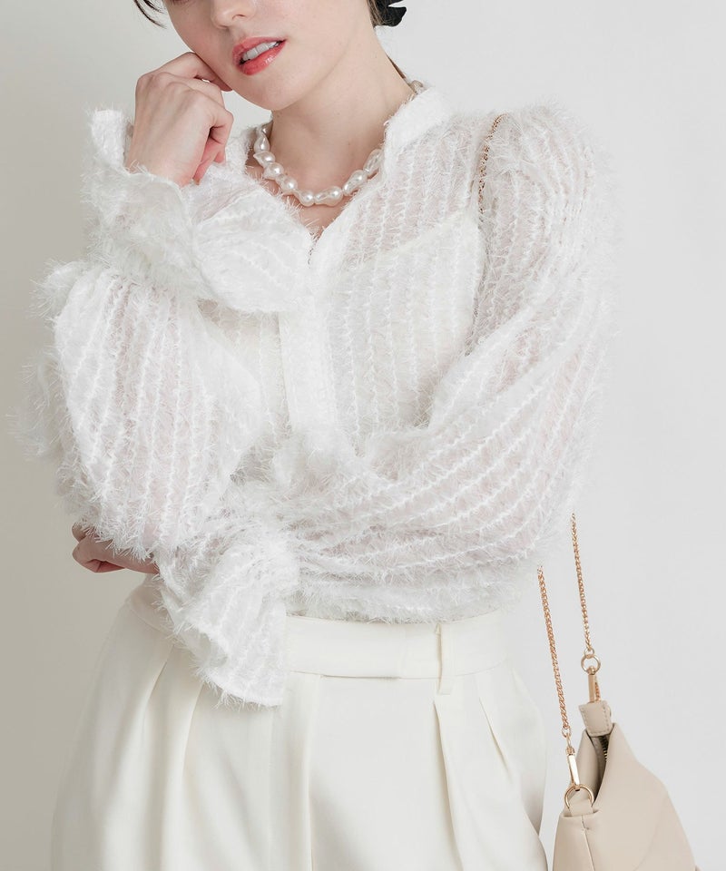 model：H160　着用サイズ：M　オフホワイト　リボンなし