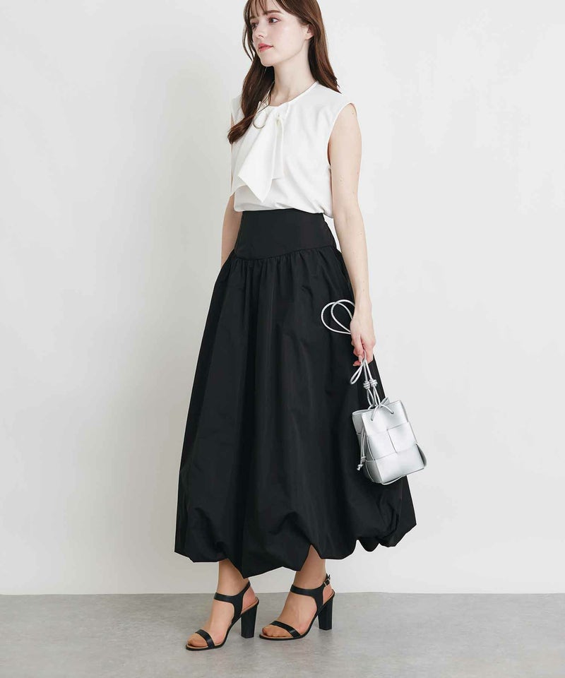 model：H160　着用サイズ：M　オフホワイト　ダブルリボン