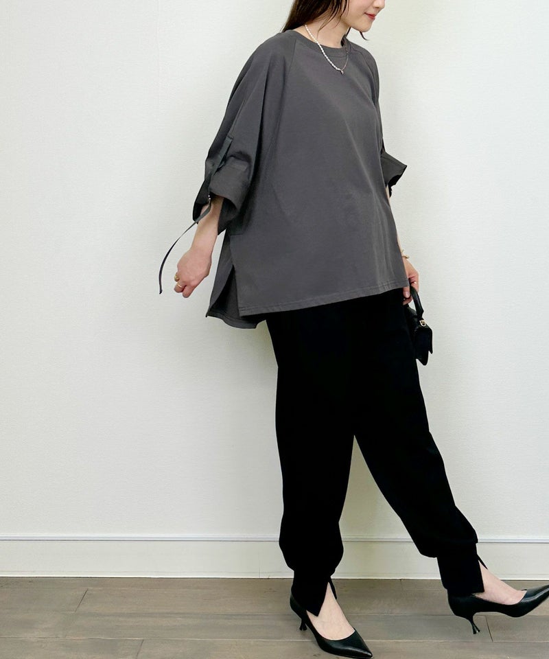 model：H164　着用サイズ：M　チャコールグレー