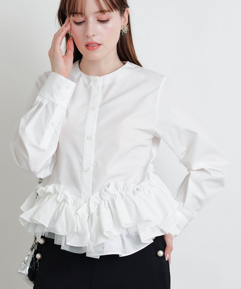 model：H160　着用サイズ：M　オフホワイト