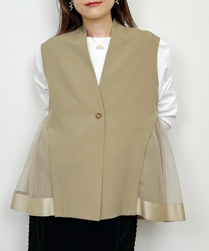 model：H164　着用サイズ：M　ベージュ