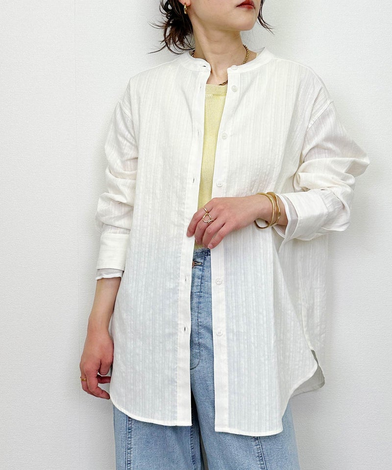 model：H164　着用サイズ：M　オフホワイト