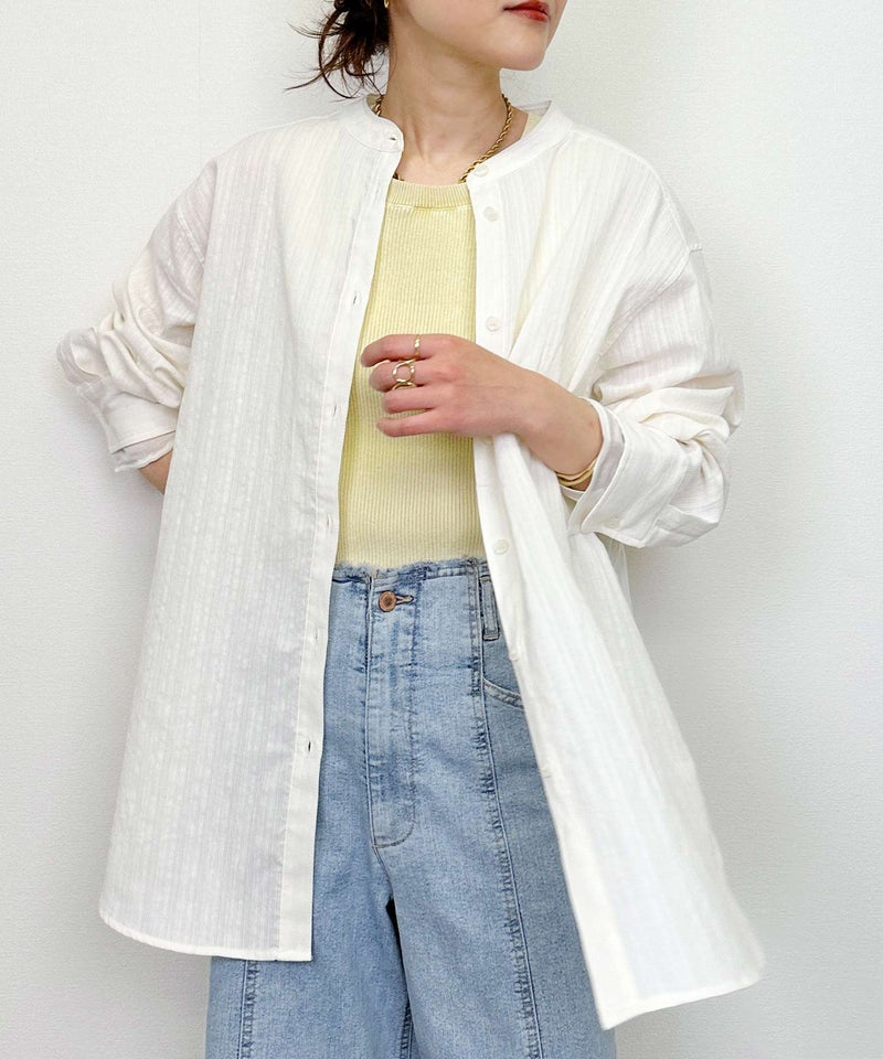 model：H164　着用サイズ：M　オフホワイト