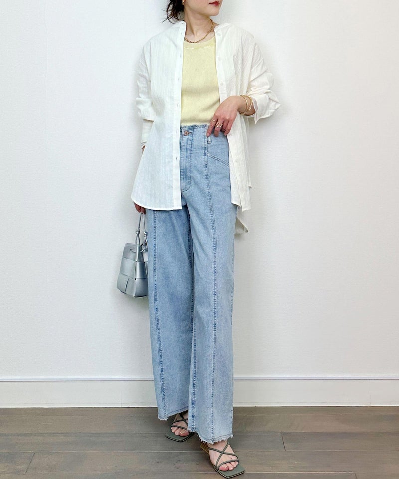 model：H164　着用サイズ：M　オフホワイト