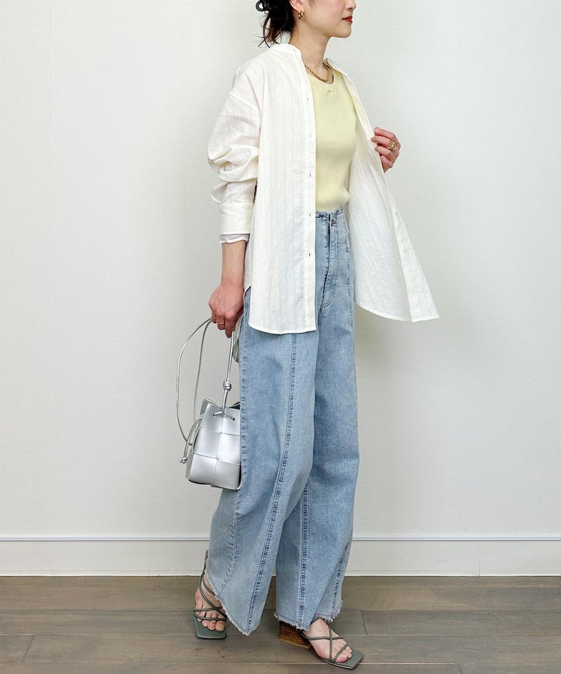 model：H164　着用サイズ：M　オフホワイト