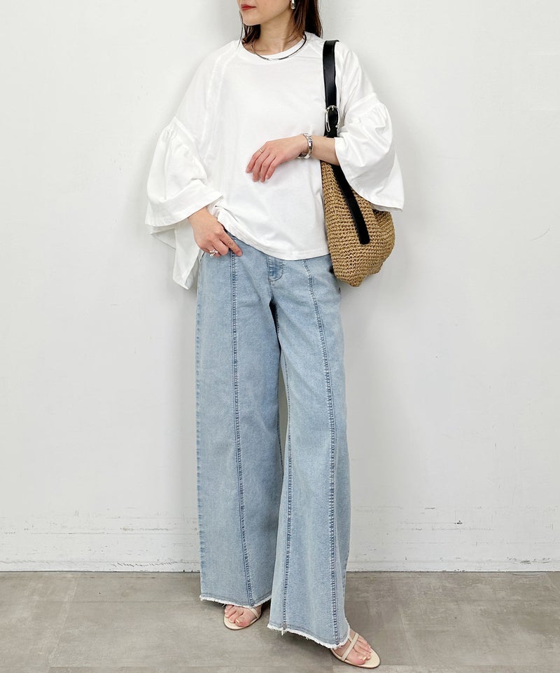 model：H164　着用サイズ：M　ライトブルー