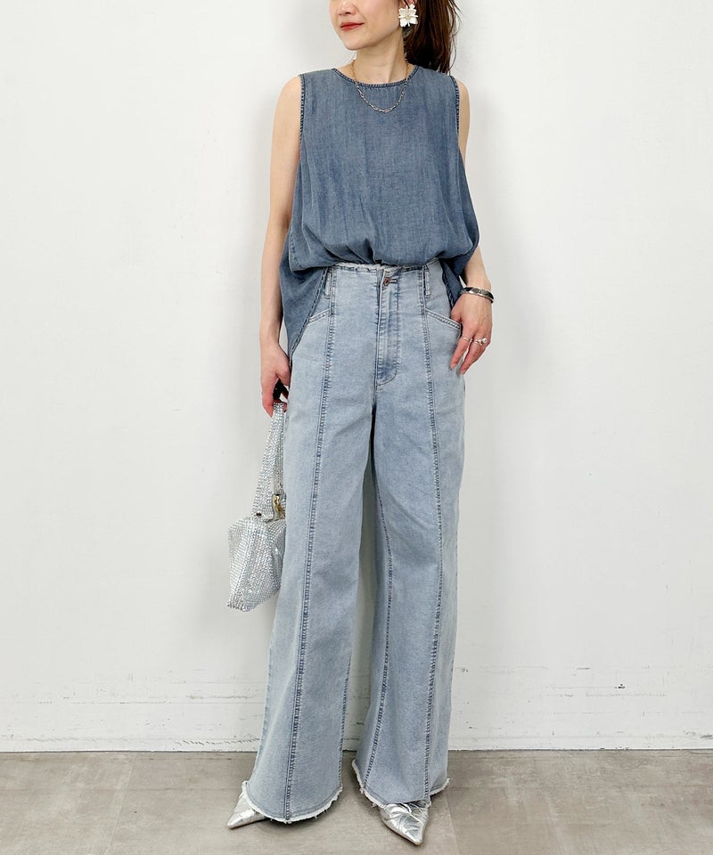 model：H164　着用サイズ：M　ライトブルー