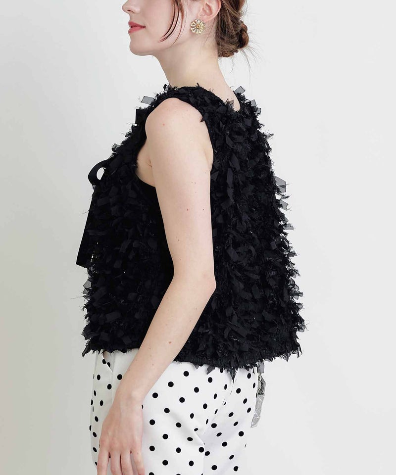 model：H160　着用サイズ：M　ブラック　リボン前