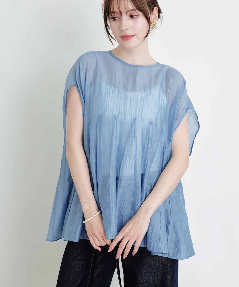 model：H160　着用サイズ：M　サックスブルー