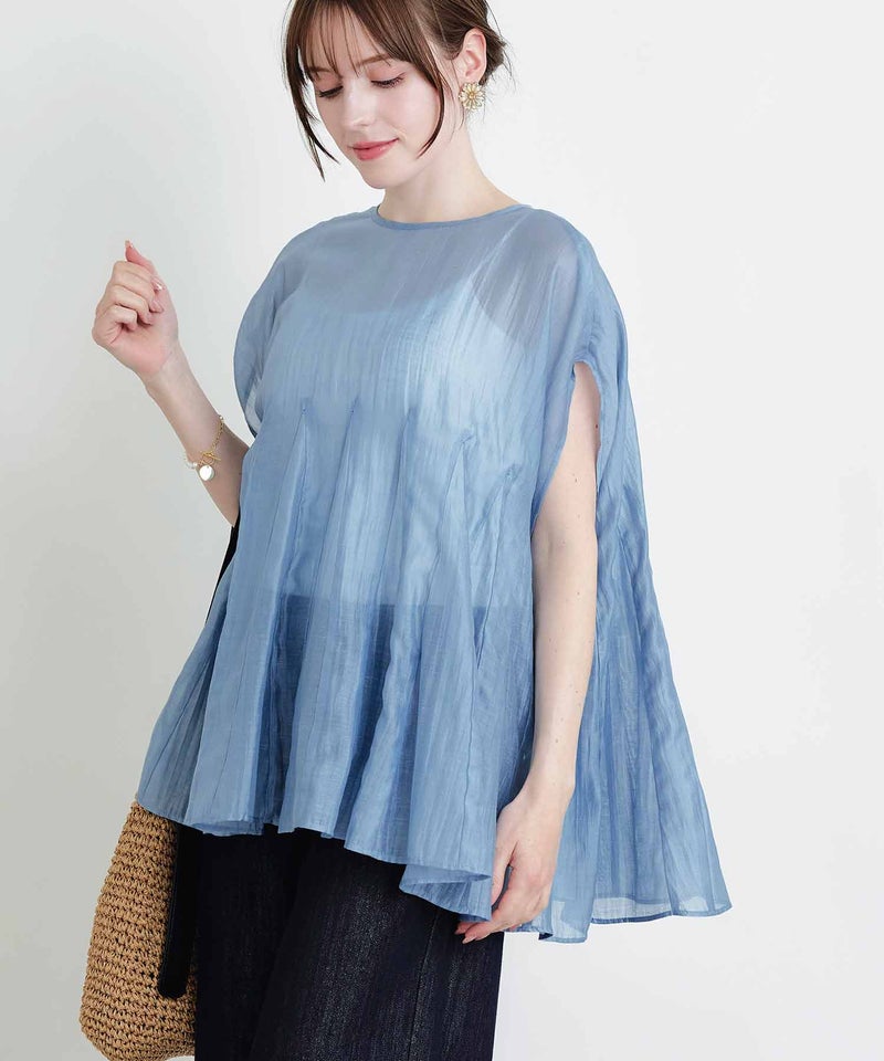 model：H160　着用サイズ：M　サックスブルー