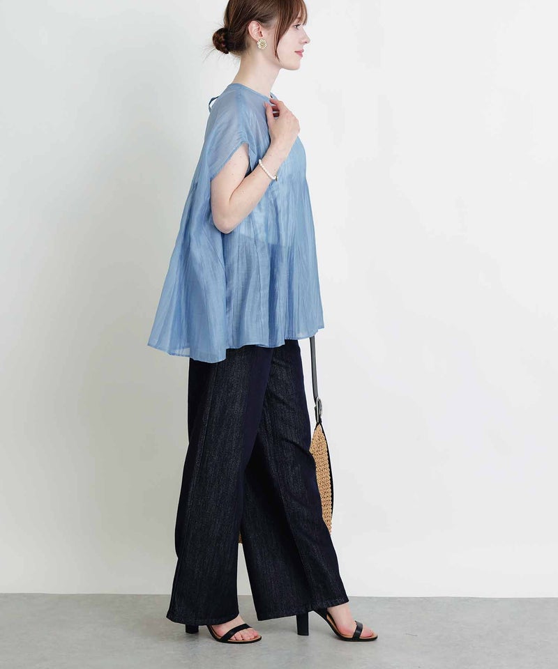 model：H160　着用サイズ：M　サックスブルー