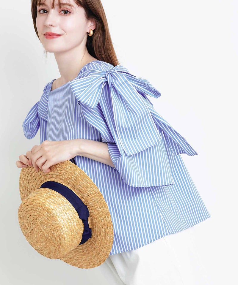 model：H160　着用サイズ：M　サックスブルー