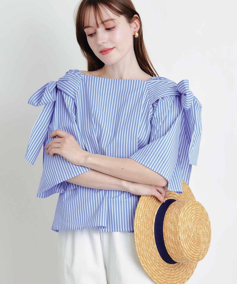 model：H160　着用サイズ：M　サックスブルー