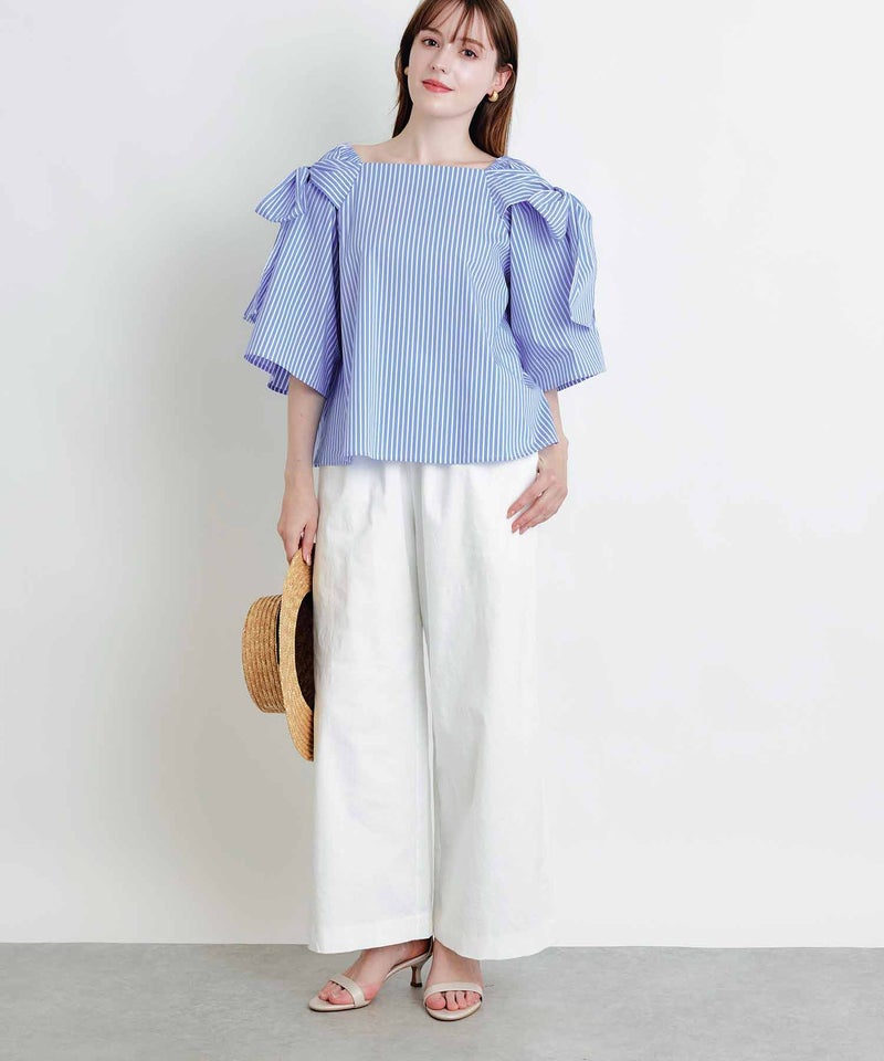 model：H160　着用サイズ：M　サックスブルー