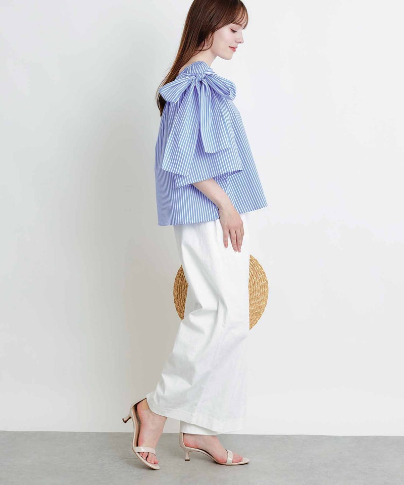 model：H160　着用サイズ：M　サックスブルー