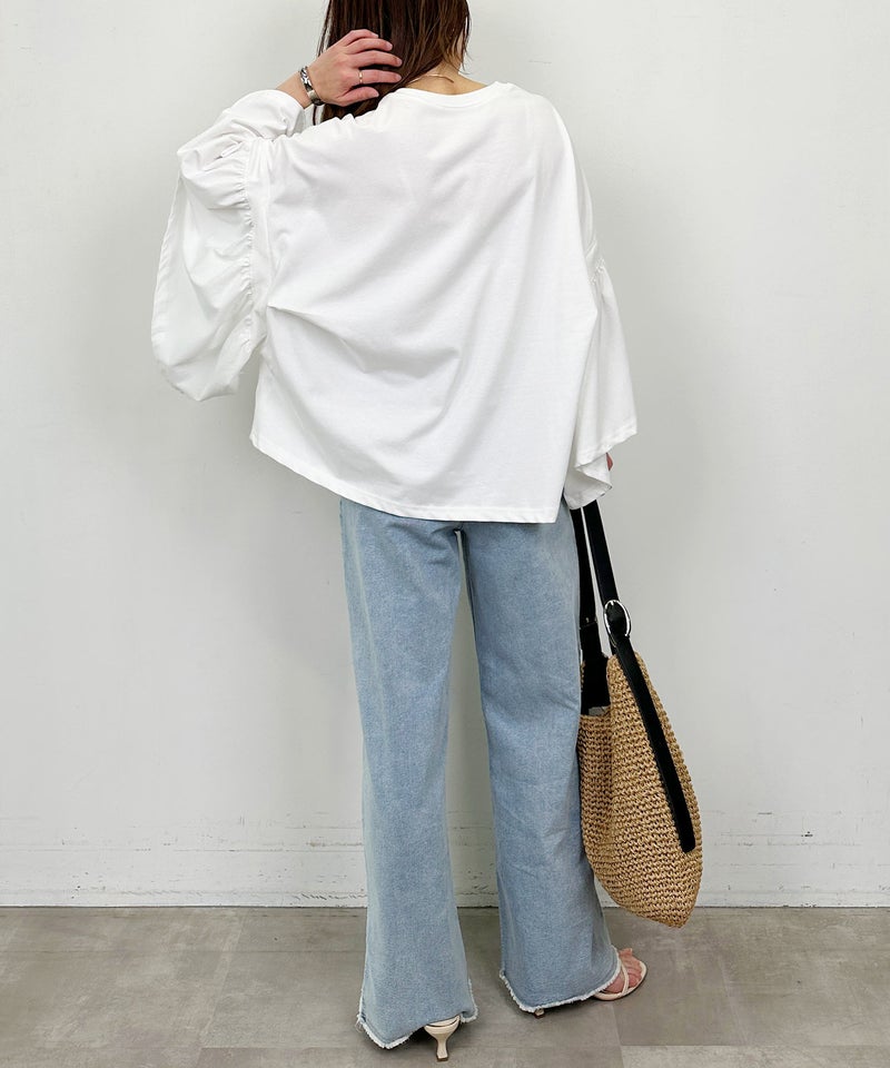 model：H164　着用サイズ：M　オフホワイト