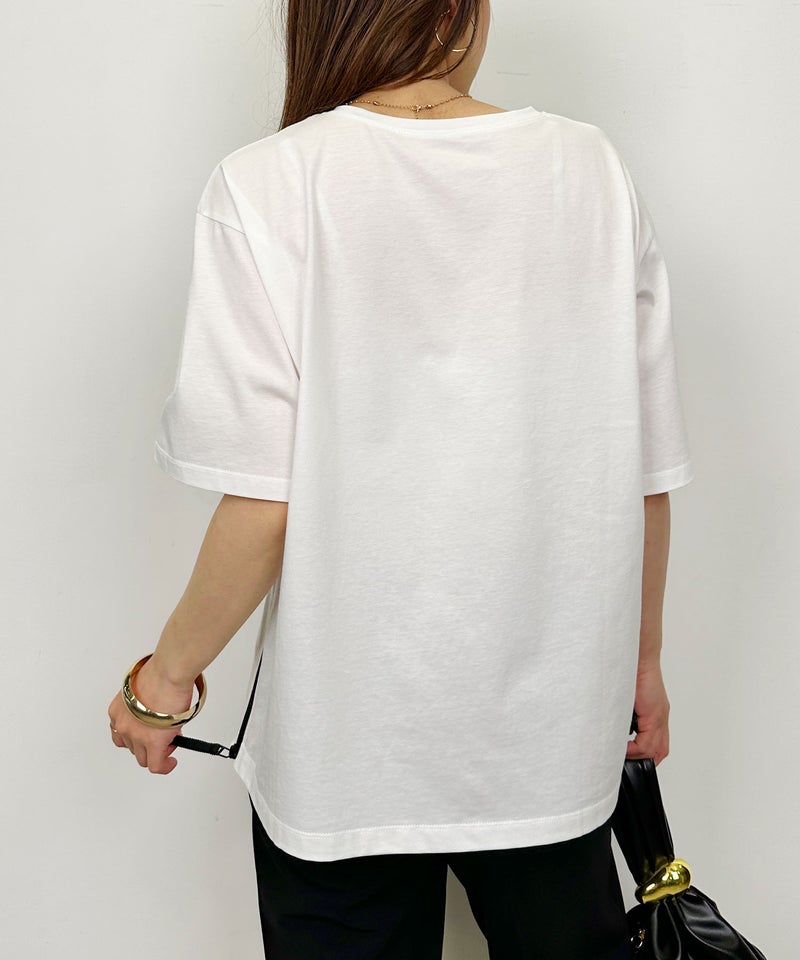 model：H164　着用サイズ：M　オフホワイト