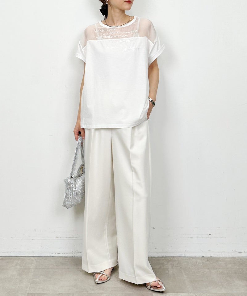 model：H164　着用サイズ：M　オフホワイト