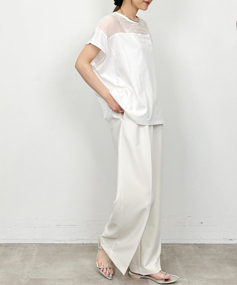 model：H164　着用サイズ：M　オフホワイト