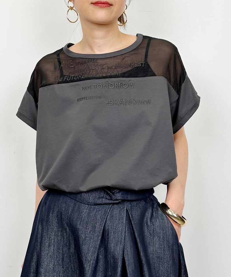 model：H164　着用サイズ：M　チャコールグレー