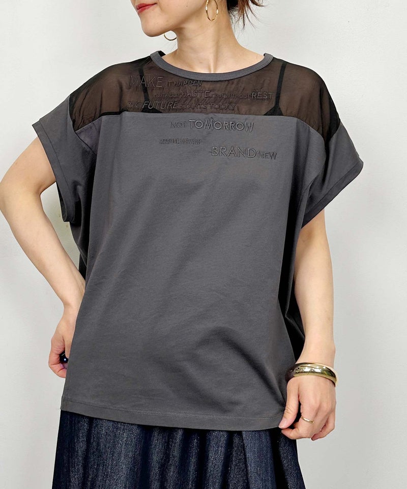 model：H164　着用サイズ：M　チャコールグレー