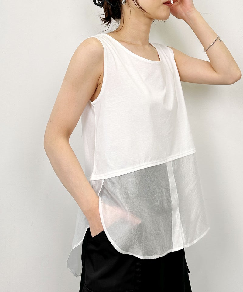 model：H164　着用サイズ：M　オフホワイト