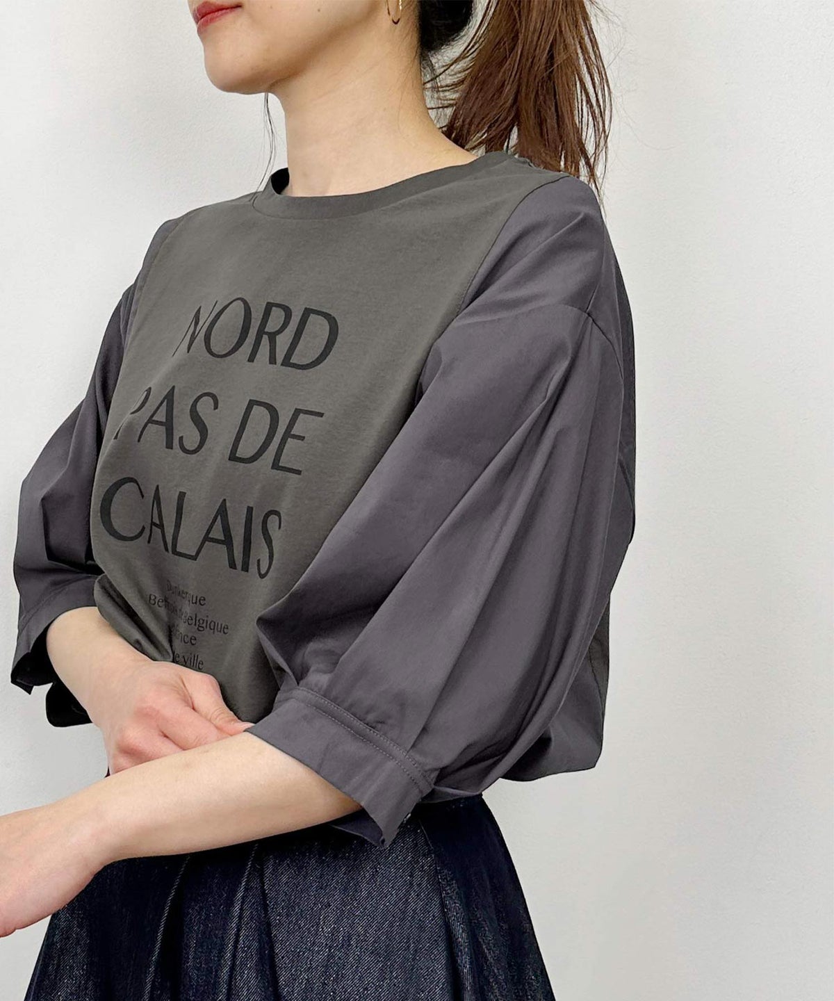 model：H164　着用サイズ：M　チャコールグレー