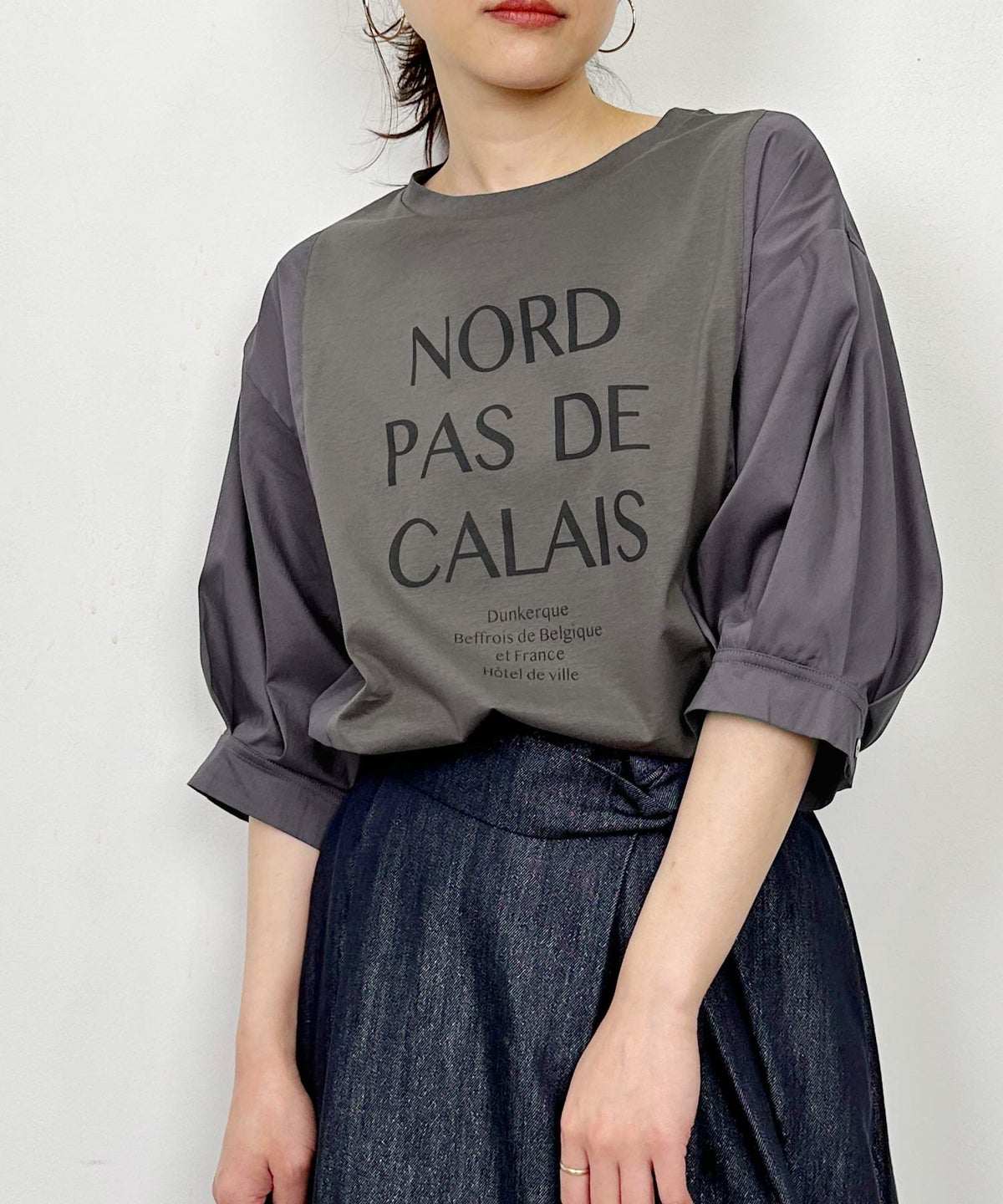 model：H164　着用サイズ：M　チャコールグレー