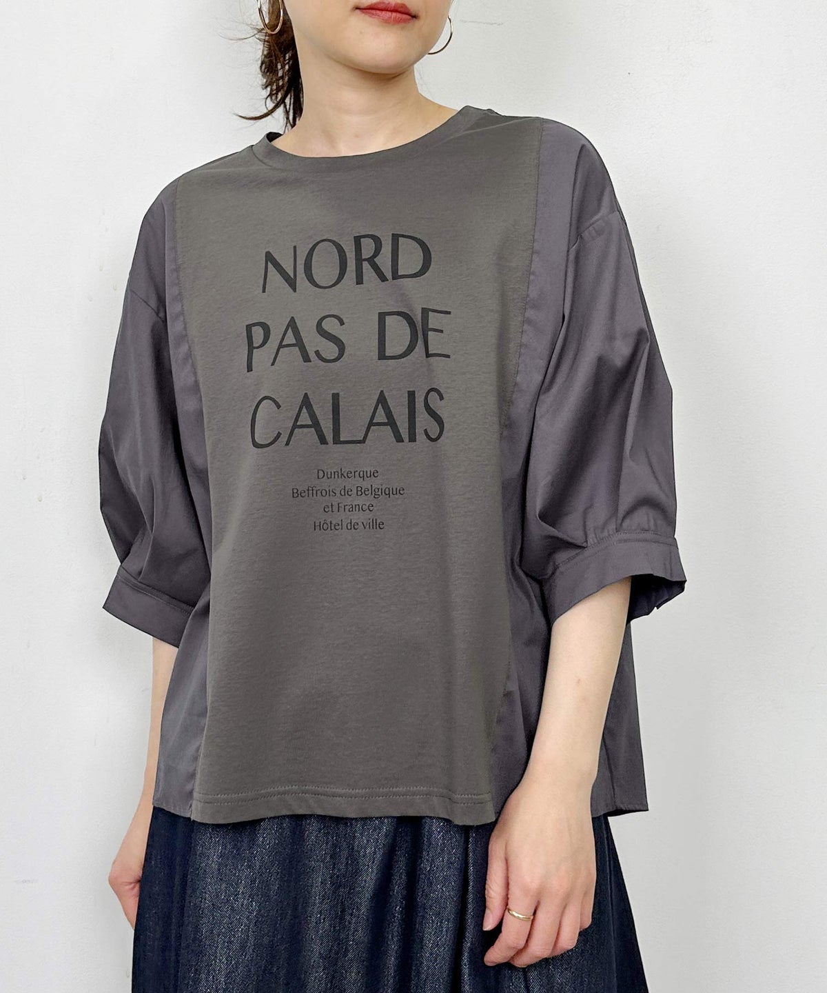 model：H164　着用サイズ：M　チャコールグレー