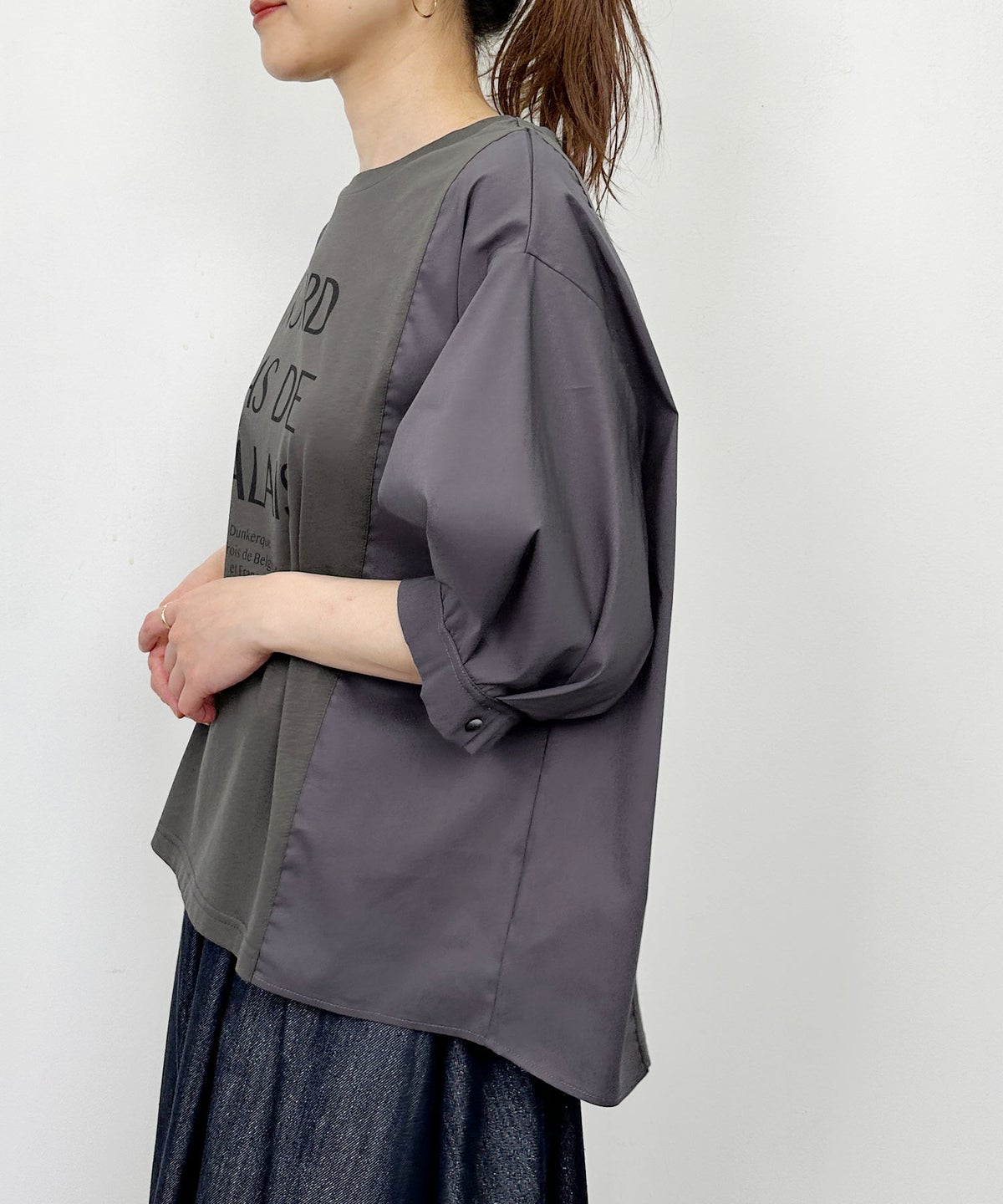 model：H164　着用サイズ：M　チャコールグレー