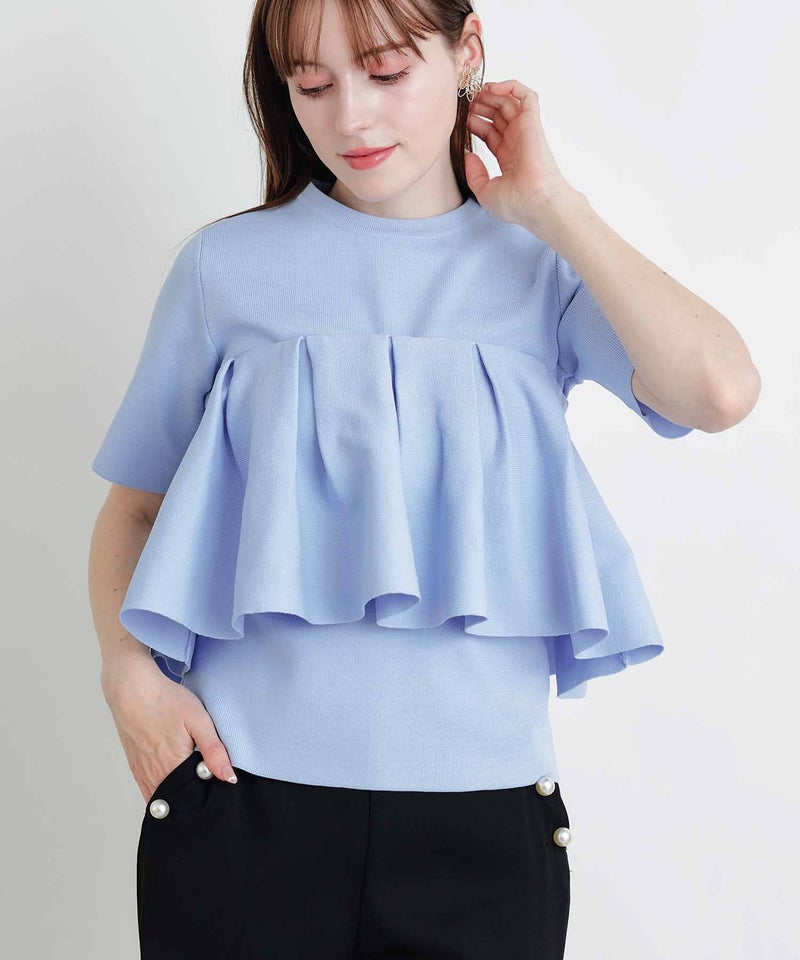 model：H160　着用サイズ：M　サックスブルー　ケープ：バンドゥ風