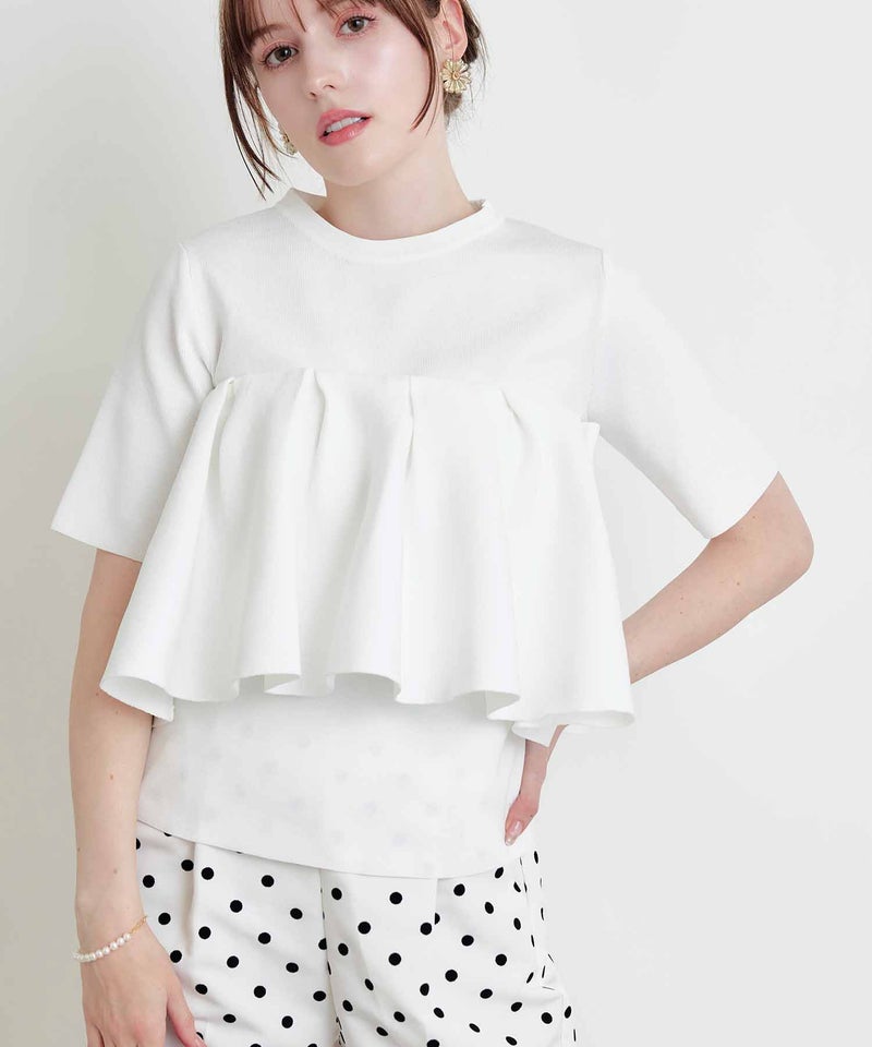 model：H160　着用サイズ：M　オフホワイト　ケープ：バンドゥ風