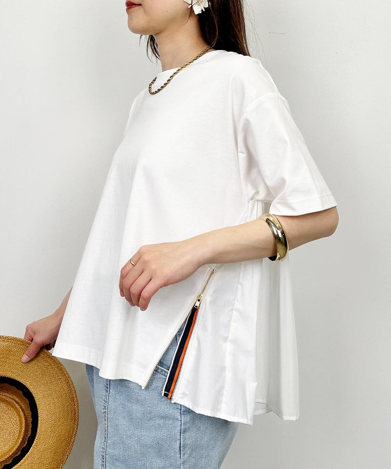 model：H164　着用サイズ：M　オフホワイト