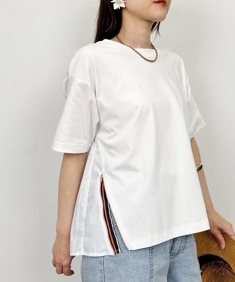 model：H164　着用サイズ：M　オフホワイト