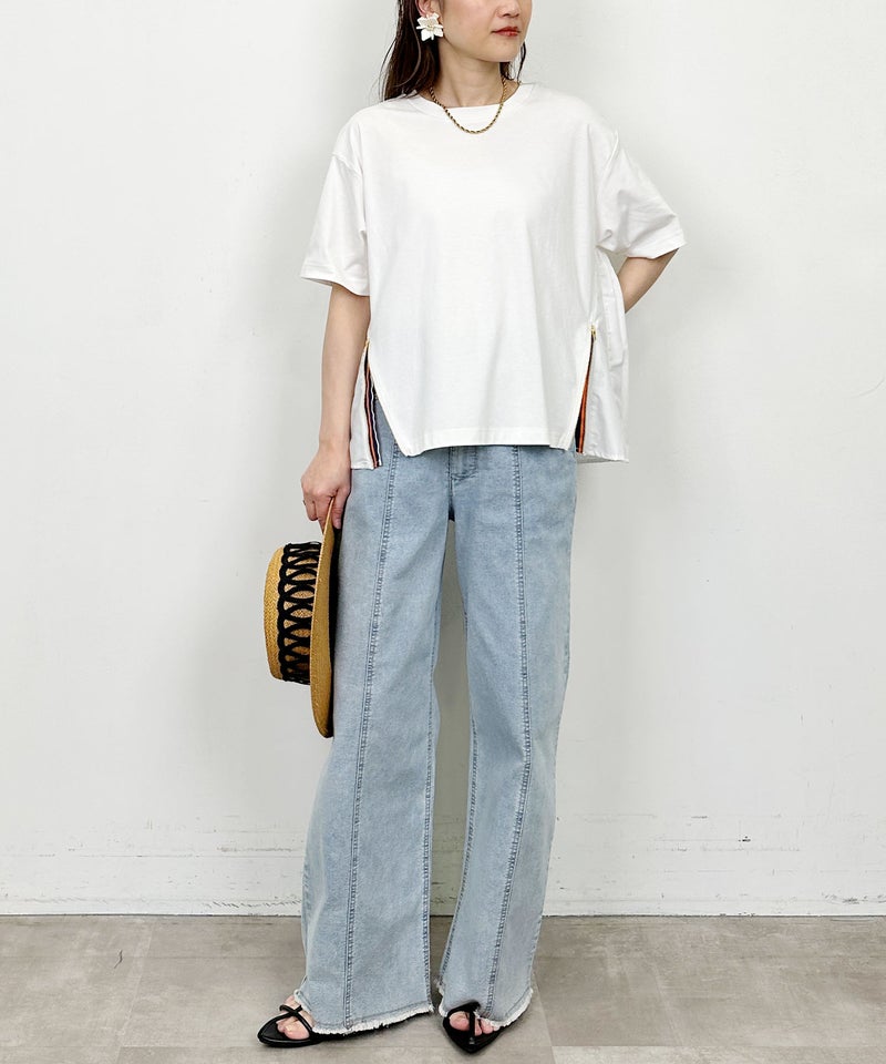 model：H164　着用サイズ：M　オフホワイト