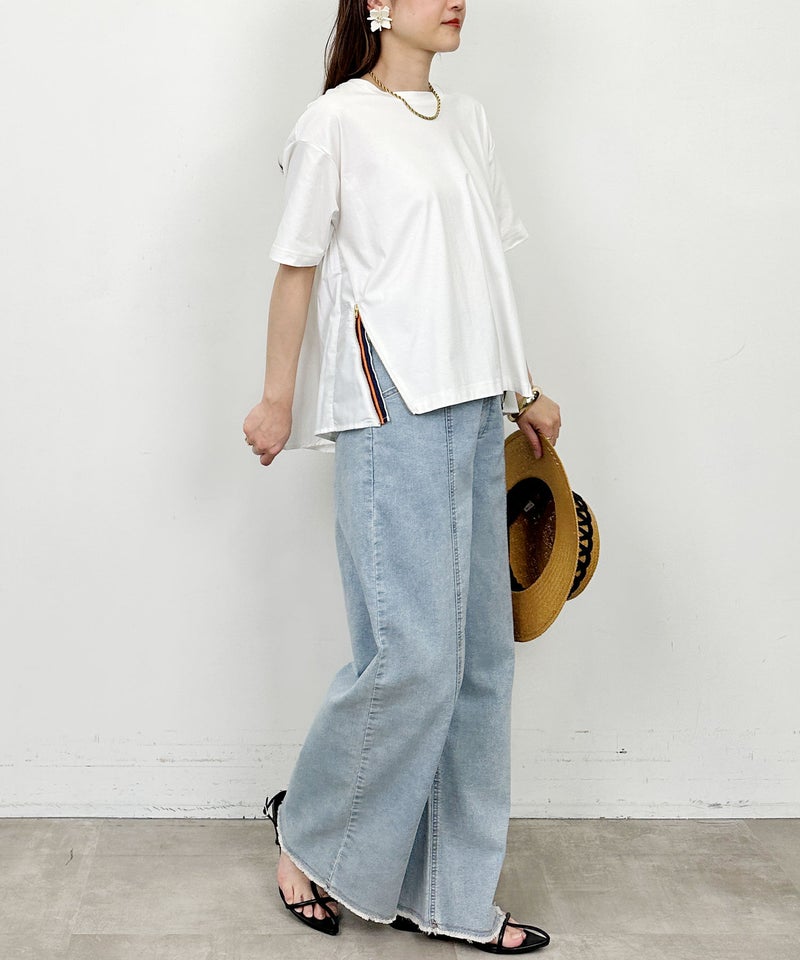 model：H164　着用サイズ：M　オフホワイト