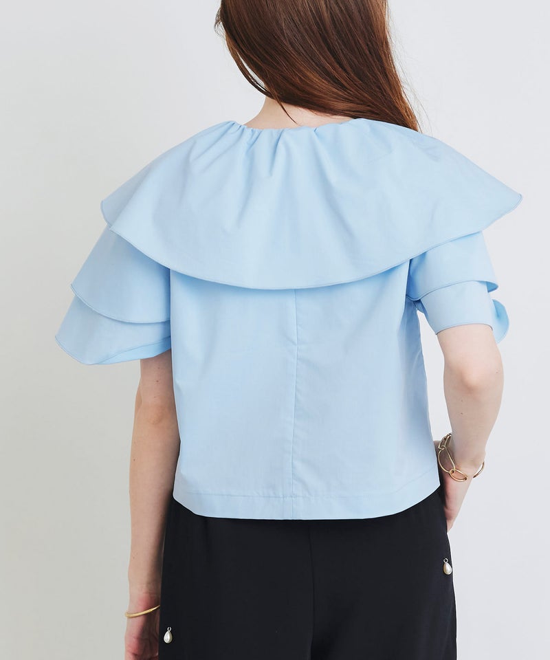 model：H160　着用サイズ：M　サックスブルー