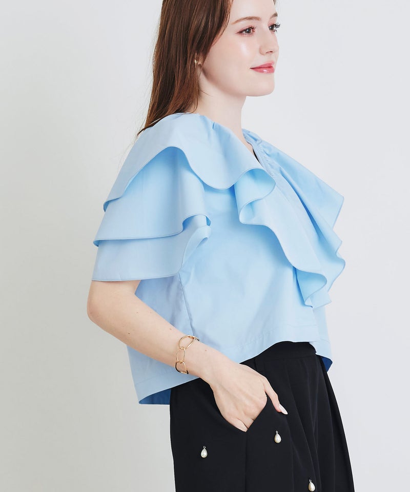 model：H160　着用サイズ：M　サックスブルー