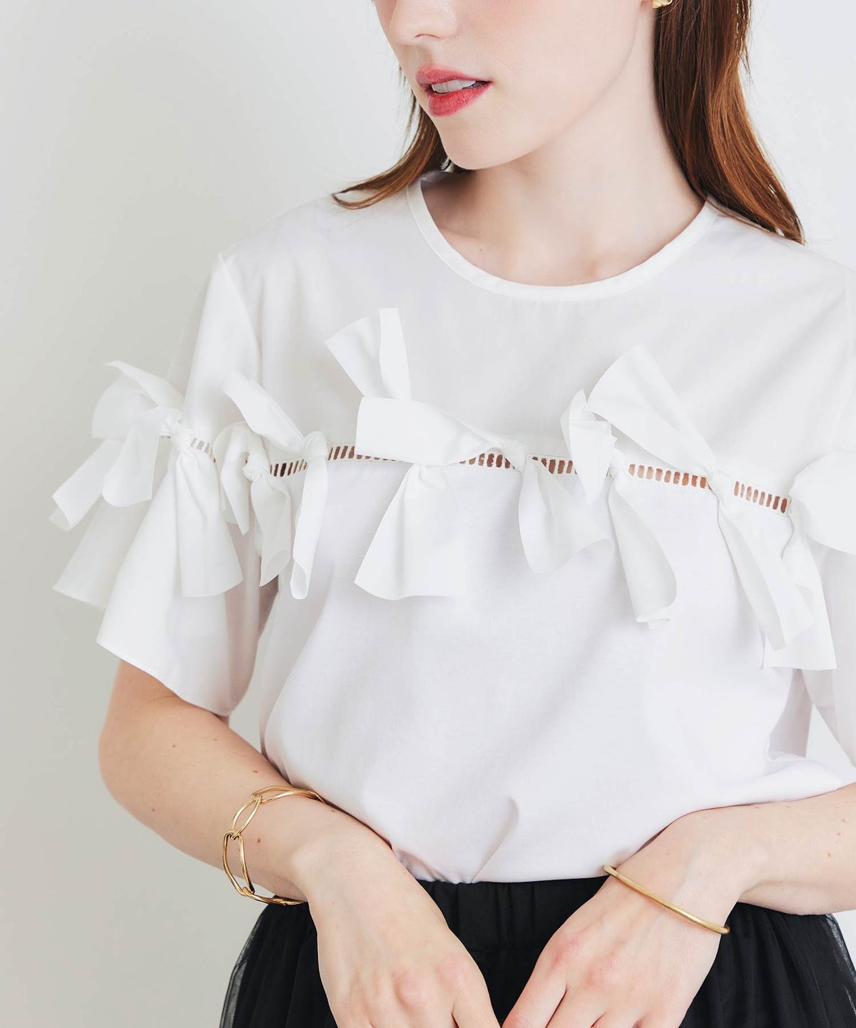 model：H160　着用サイズ：M　オフホワイト