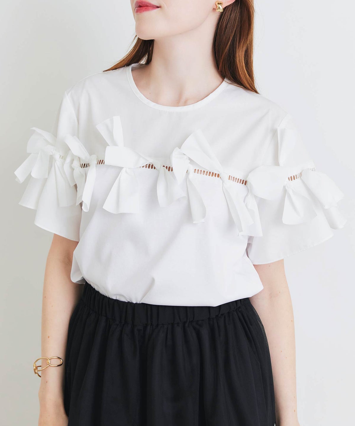 model：H160　着用サイズ：M　オフホワイト