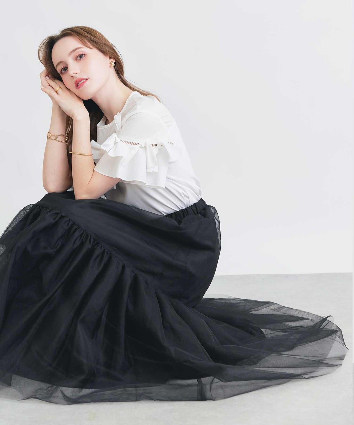 model：H160　着用サイズ：M　ブラック