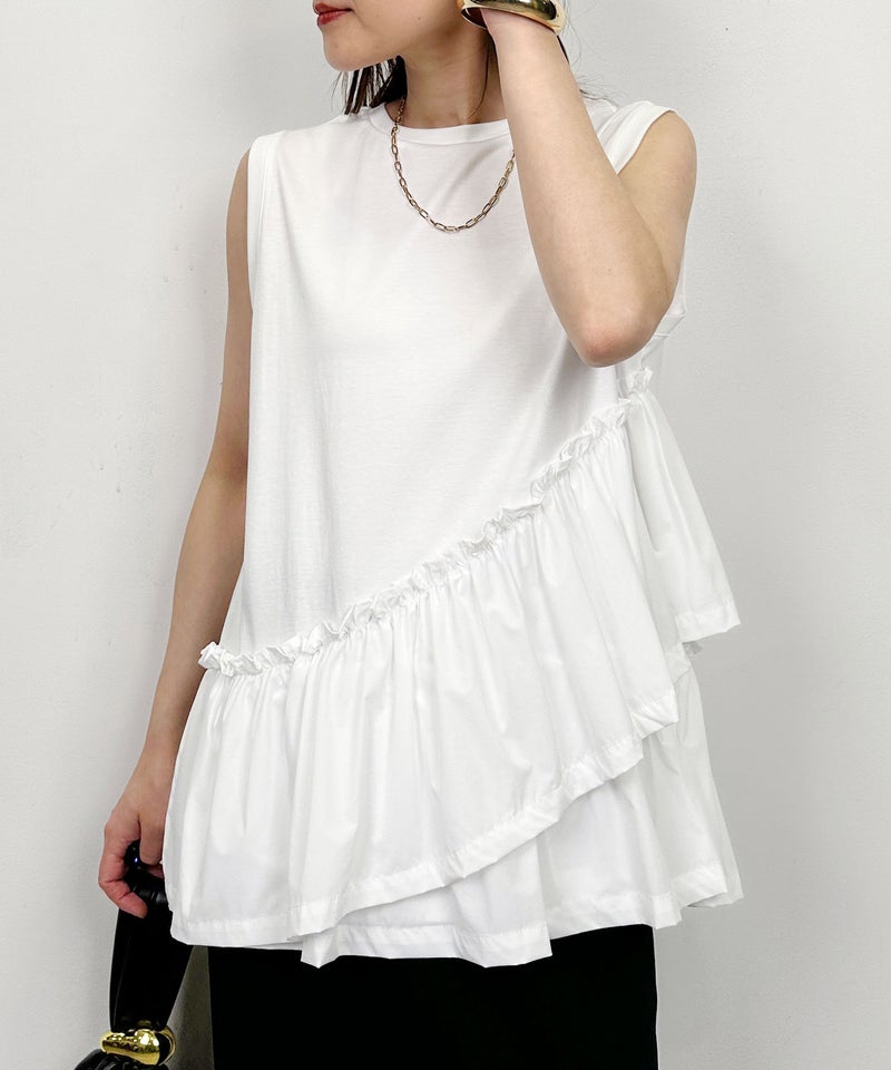 model：H164　着用サイズ：M　オフホワイト