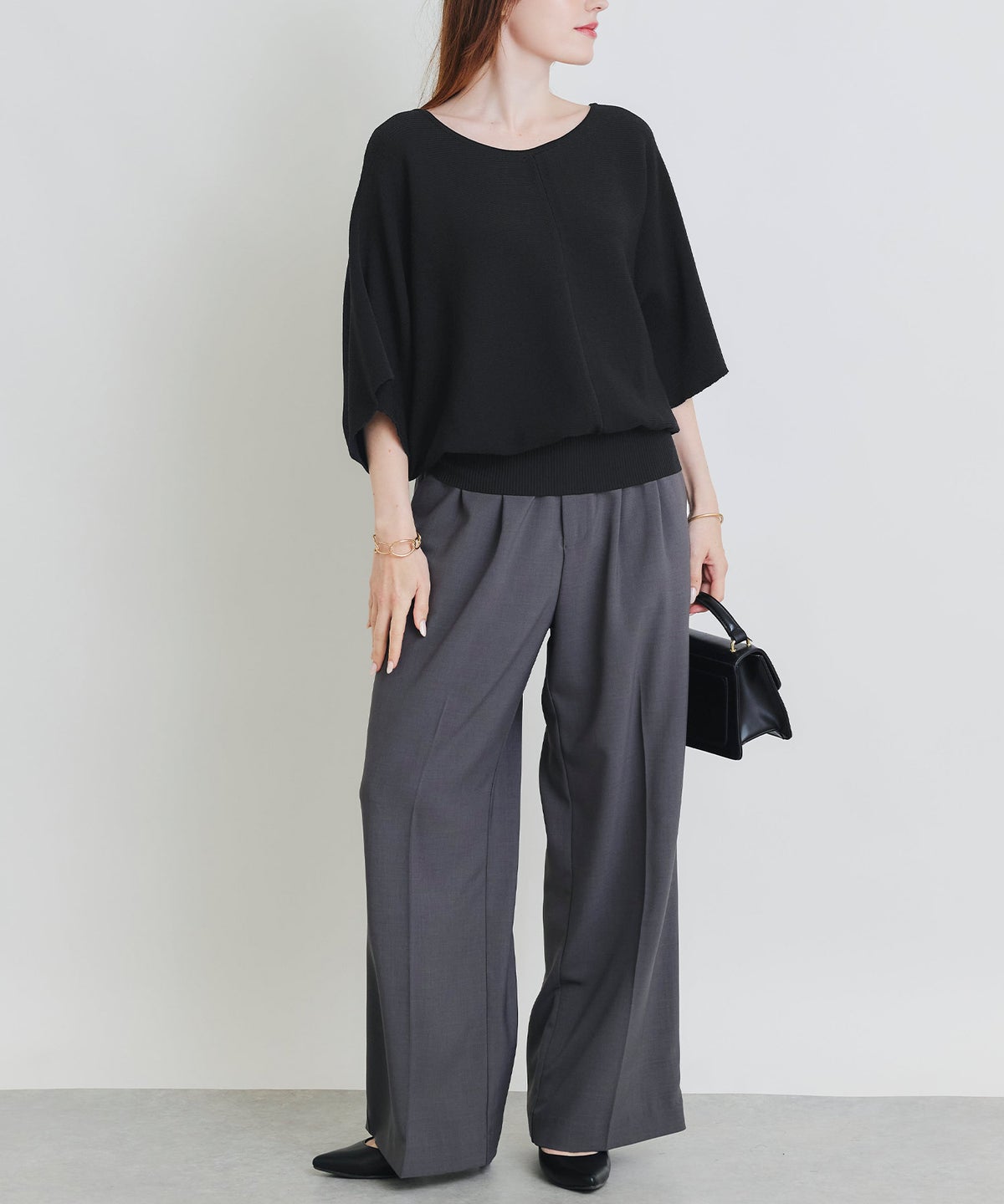 model：H160　着用サイズ：M　ブラック